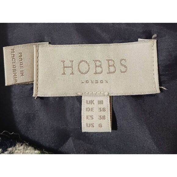 Hobbs london women 100% wool small size 6 Buffalo Plaid green blue sheath dress - Picture 6 of 8